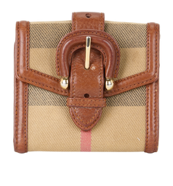 Burberry Check Buckle Wallet, Canvas/Leather, Brown, MII, 2*